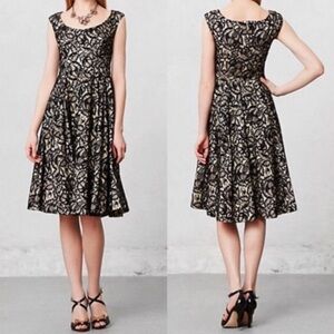 Anthropologie Mirror of Venus Retro 50s Pinup wedding guest Lace Dress Size 6